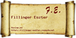Fillinger Eszter névjegykártya