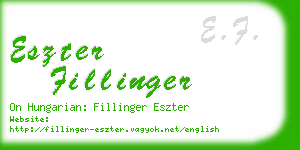 eszter fillinger business card
